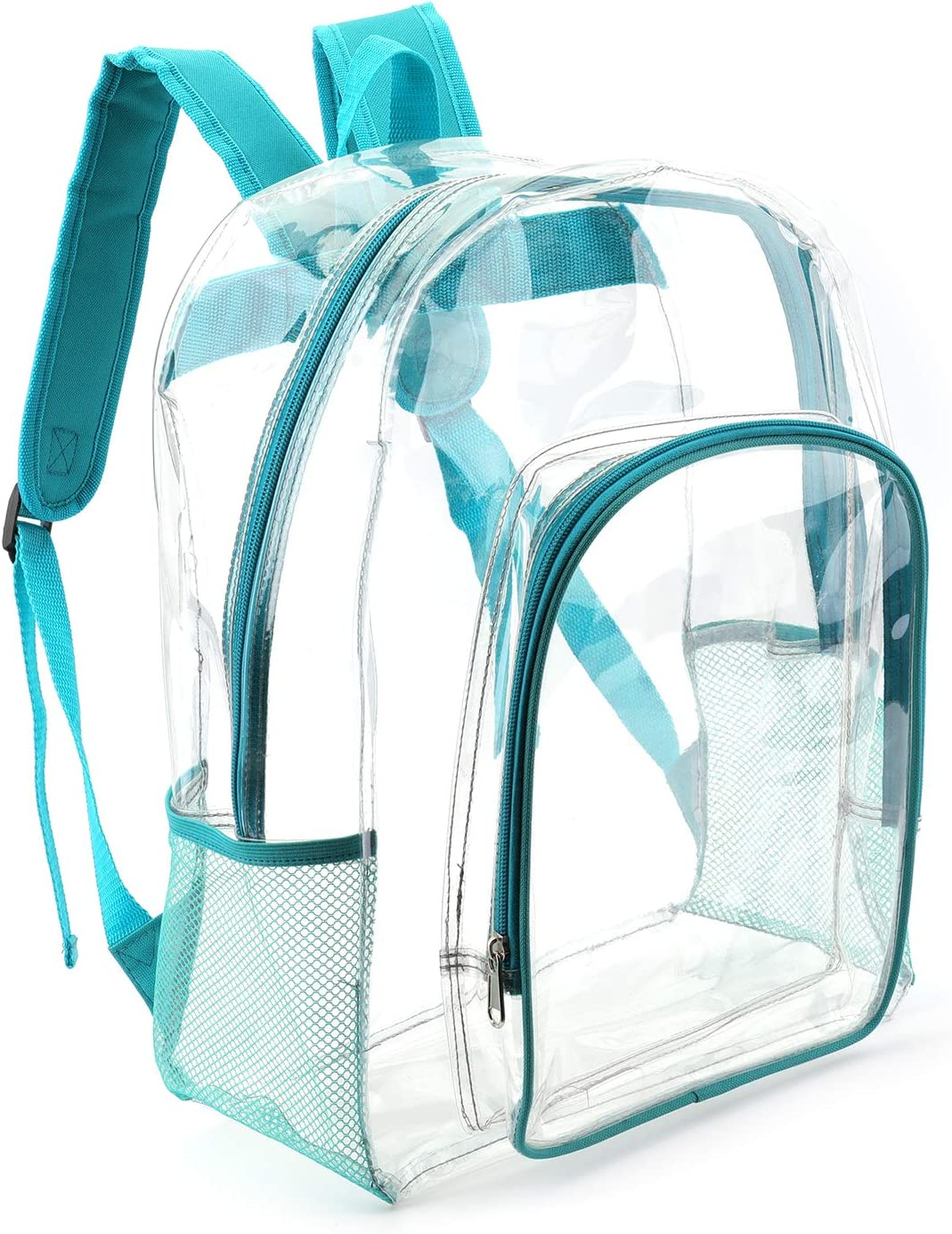 Heavy Duty Transparent Clear Backpack See through Backpacks for School Security Travel College, Navy Blue, Large, Clear