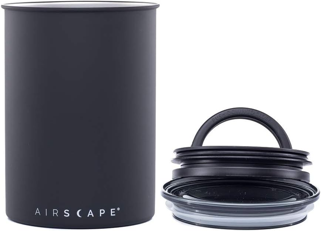Airscape Planetary Design Stainless Steel Coffee Canister | Food Storage Container | US Patented Inner Plunger Lid REMOVES Excess Oxygen | Don'T Buy Airtight, Buy Air-Less | (Medium, Matte Black) image number 3