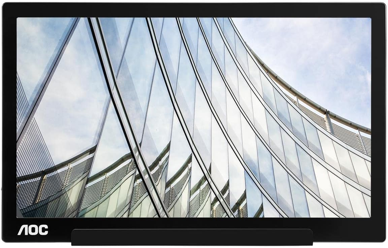 AOC I1601C 15.6" USB-C Powered Portable Monitor, IPS Full HD 1920X1080, Smartcover, Carrying Case, Autopivot (For Devices W/Usb-C DP Alt Mode Only),Black image number 4