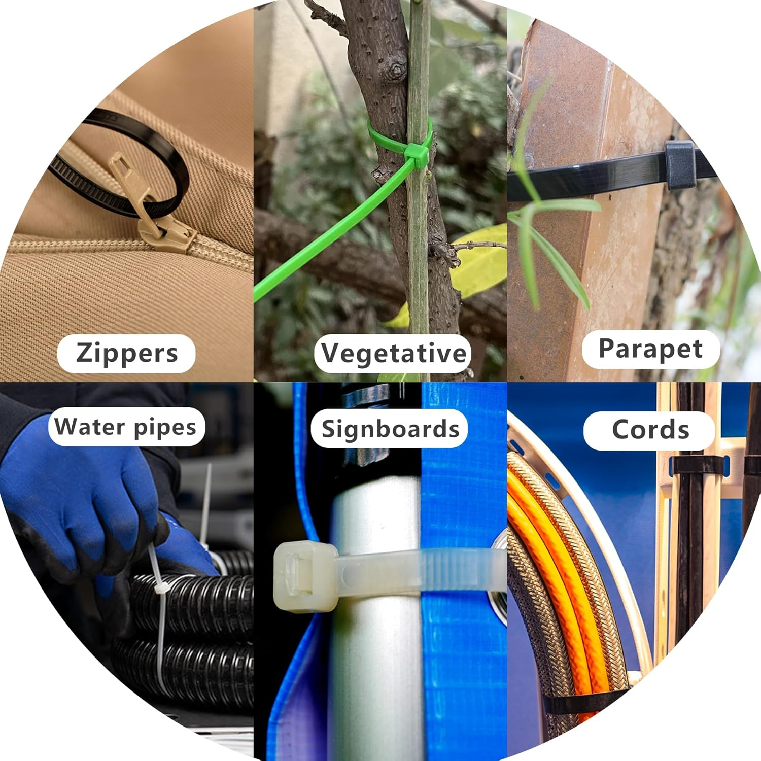 EKIND 100Pcs 8-Inch Cable Ties, Durable & Easy-To-Use Nylon Zip Ties, 18Lb Tensile Strength, Suitable for Indoor & Outdoor Use in a Variety of Environments, Electronics Cord (Purple)