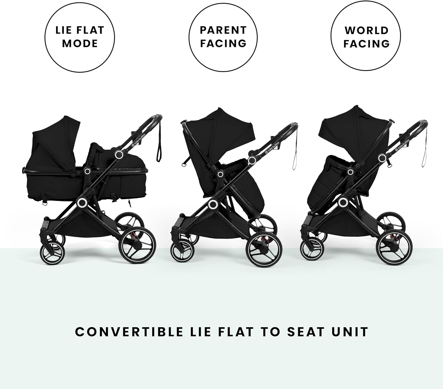 Ickle Bubba Atom All-In-One Four Wheel Convertible Stroller (Black) image number 5