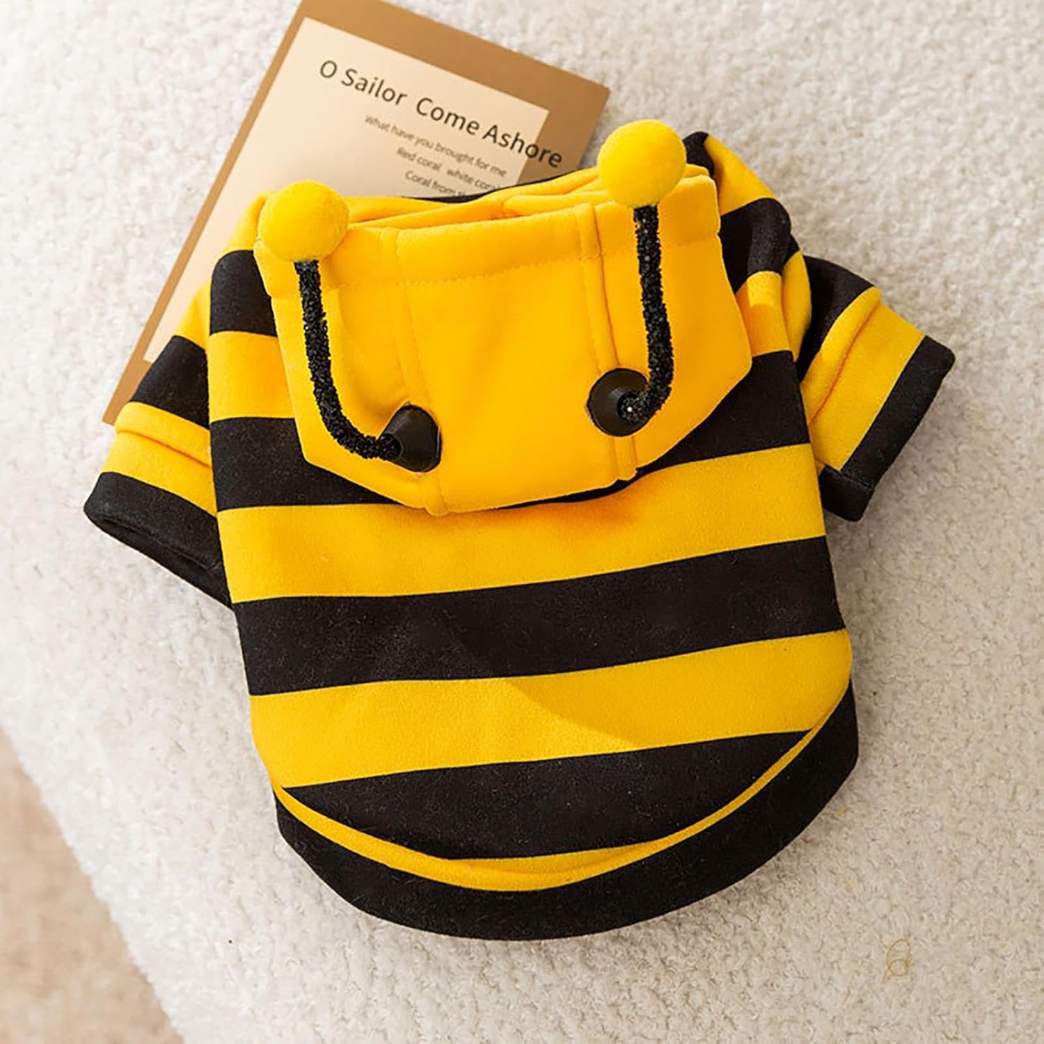 Pet Bee Costume Hooded,Dog Bee Hoodies | Soft Cat Holiday Cosplay Warm Clothes, Funny Outfits Clothes for Small Medium Dogs, Kitten, Puppy image number 1