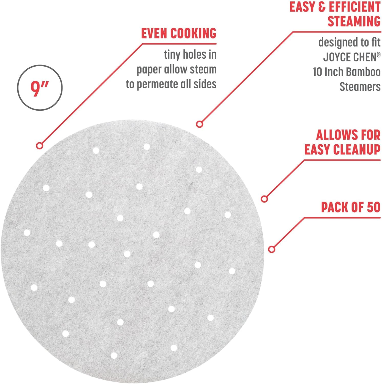 Joyce Chen 26-0060 Steaming Papers, 50-Count