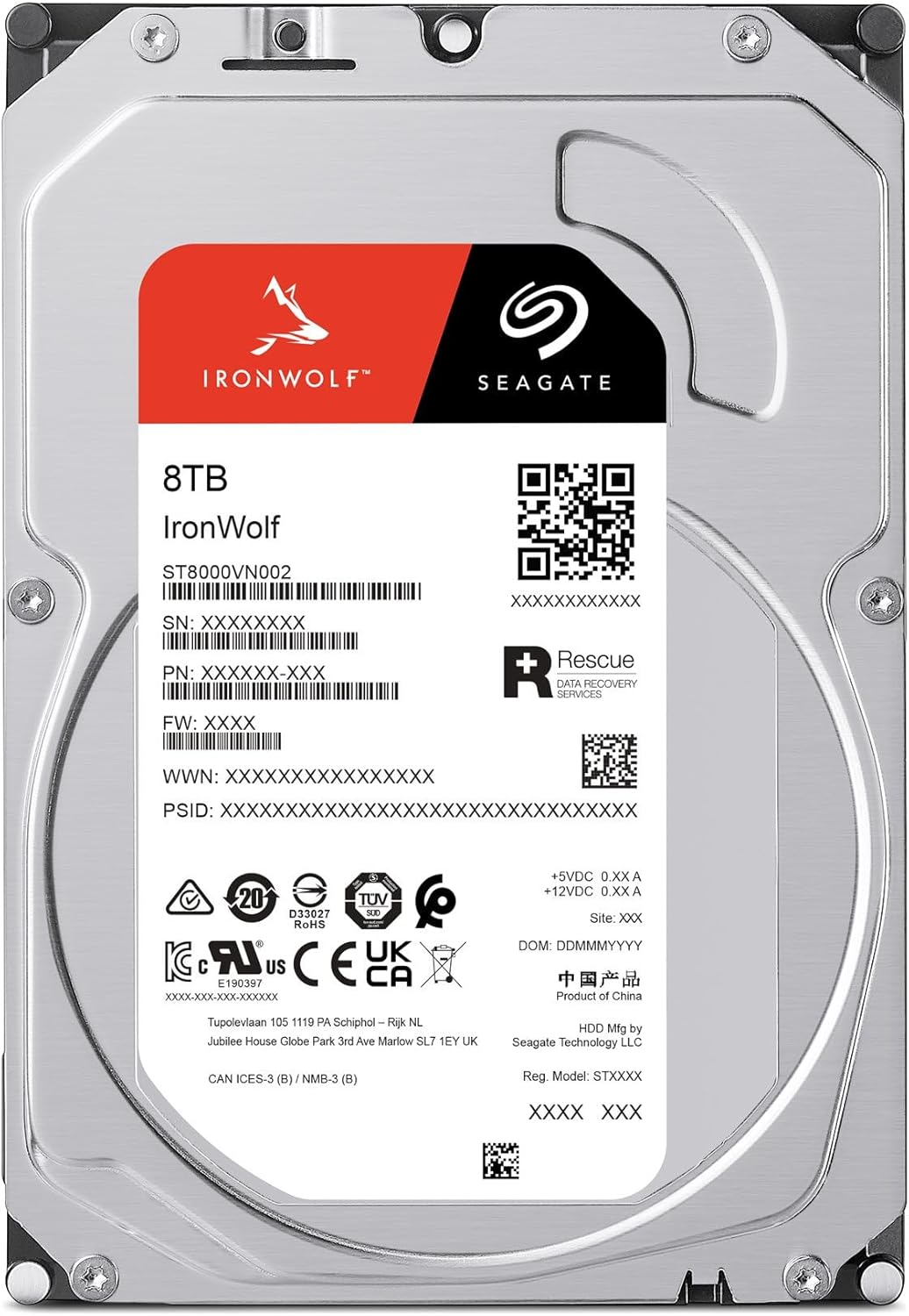 Seagate Ironwolf ST8000VN002 - Hard Drive - 8 TB - SATA 6Gb/S image number 3