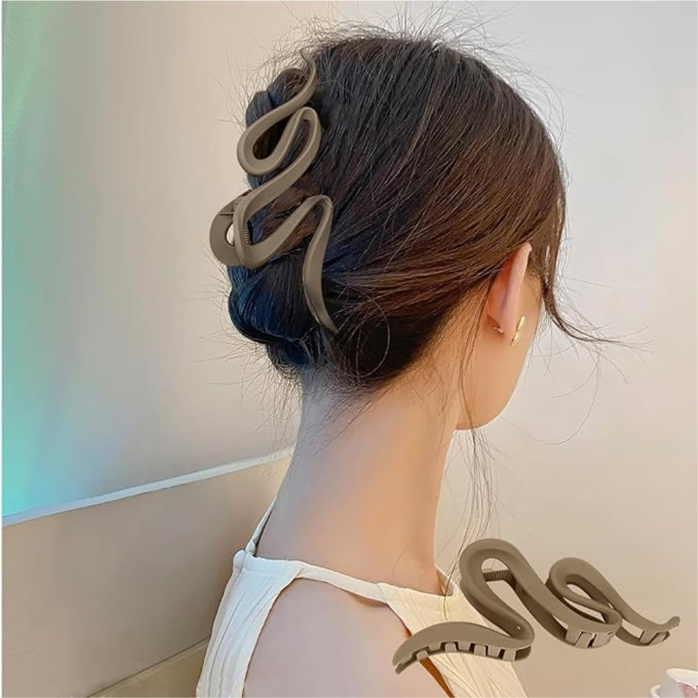 Hair Clips for Women Large Hair Claw Clips for Thin Thick Hair, Big Matte Banana Clips, Neutral Colors image number 2