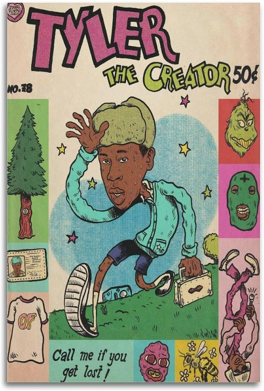 Tyler Poster the Creator Canvas Painting Wall Art Picture Home Decor Print for Bedroom Living Room Dorm Study Bar Office 12X18Inch(30X45Cm) image number 3