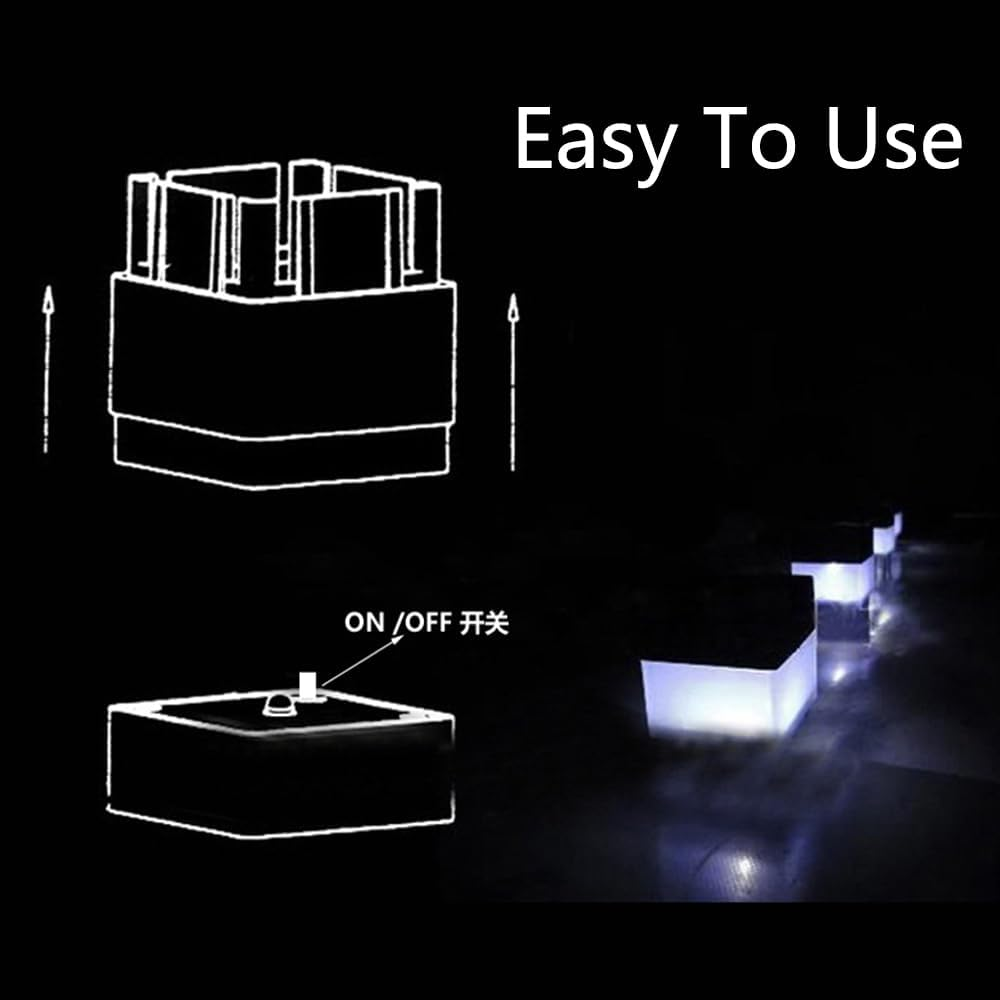 Tophomer 5PCS Outdoor Modern Solar Post Lights - 5X5Cm Glass LED Fence Lights, Waterproof Deck Cap Lights for Flat Surface Patio Garden Decoration (White) image number 2