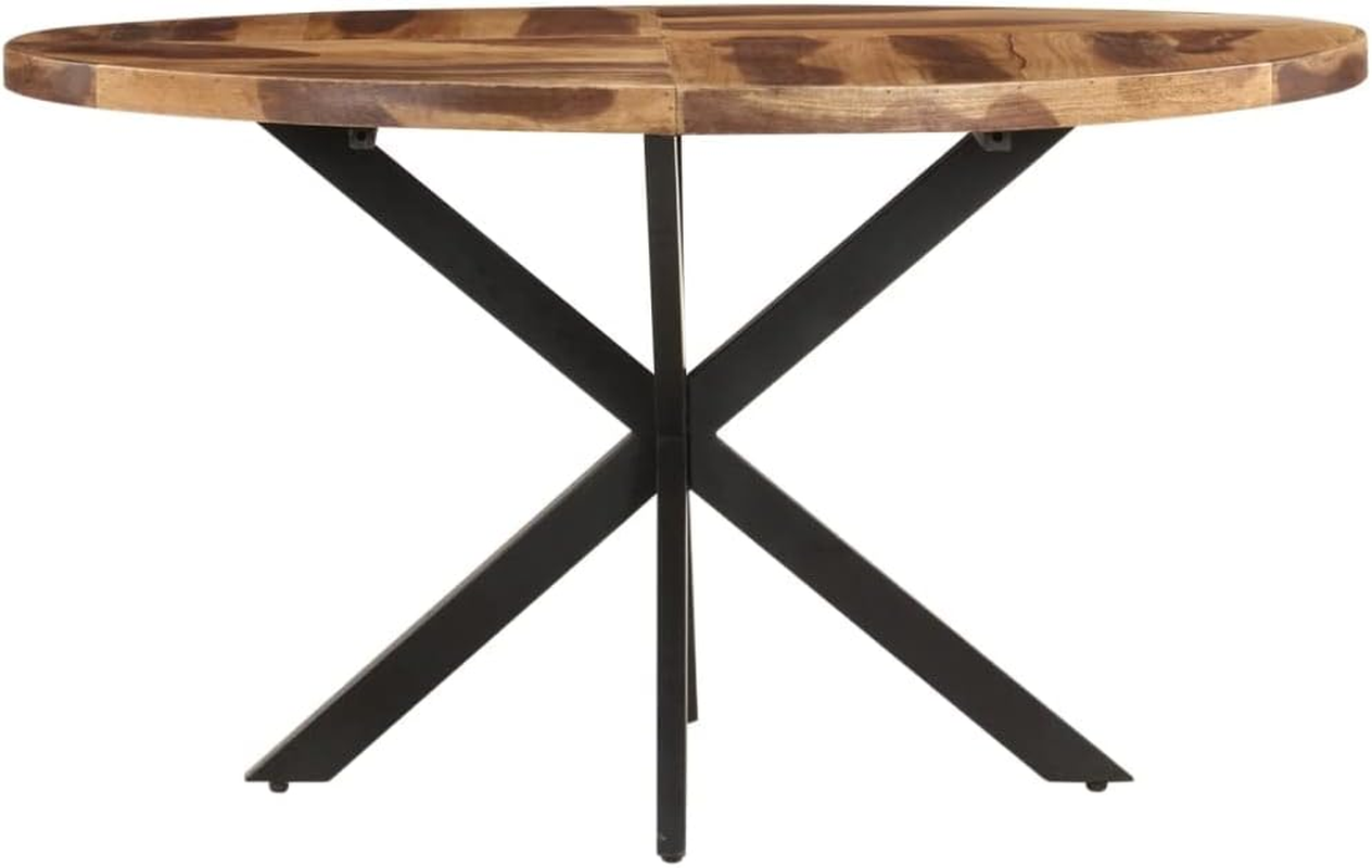 Vidaxl Dining Table with Finish: Solid Acacia Wood, Industrial-Style for Dining Room and Kitchen image number 1