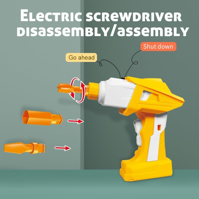 Kids Building Kit, 222 Pieces Creative Gear Set with 2 in 1 Electric Screwdriver, STEM Educational Toy, 3+ Years image number 2