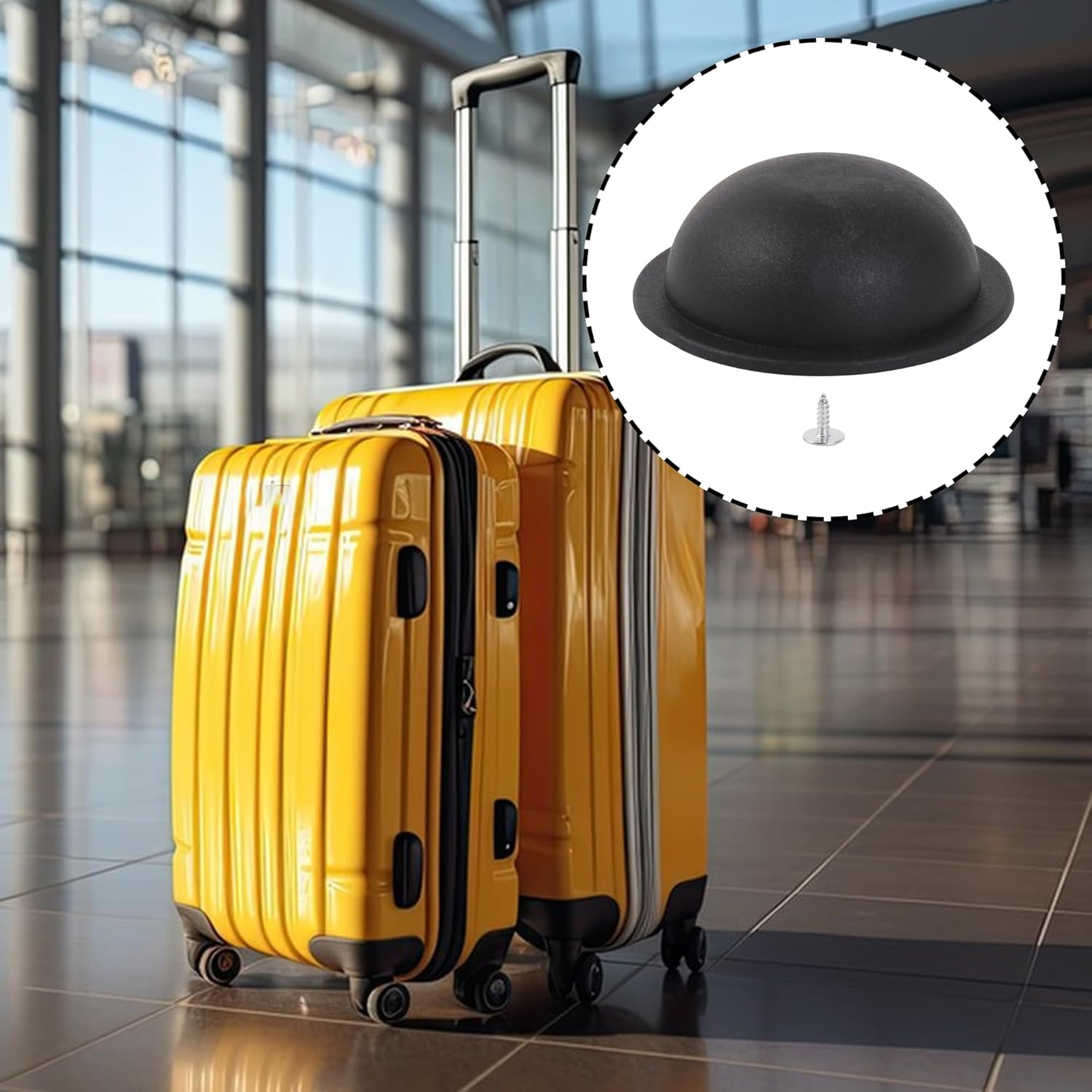 RDEXP 1 Pcs Suitcase Side Foot Nail Bracket round Type for Luggage 1.57"X 0.55" image number 3