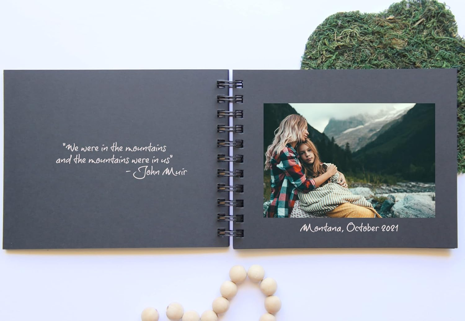 Mod La Vie You and Me Mini-Photo Album Scrapbook. Embossed Gold Foil, 6'' X 7.5'' 90 Blank Pages, Softcover, Keepsake Friendship Album, Best Friend Polaroid Instax Scrapbook (Bk/Go) image number 3