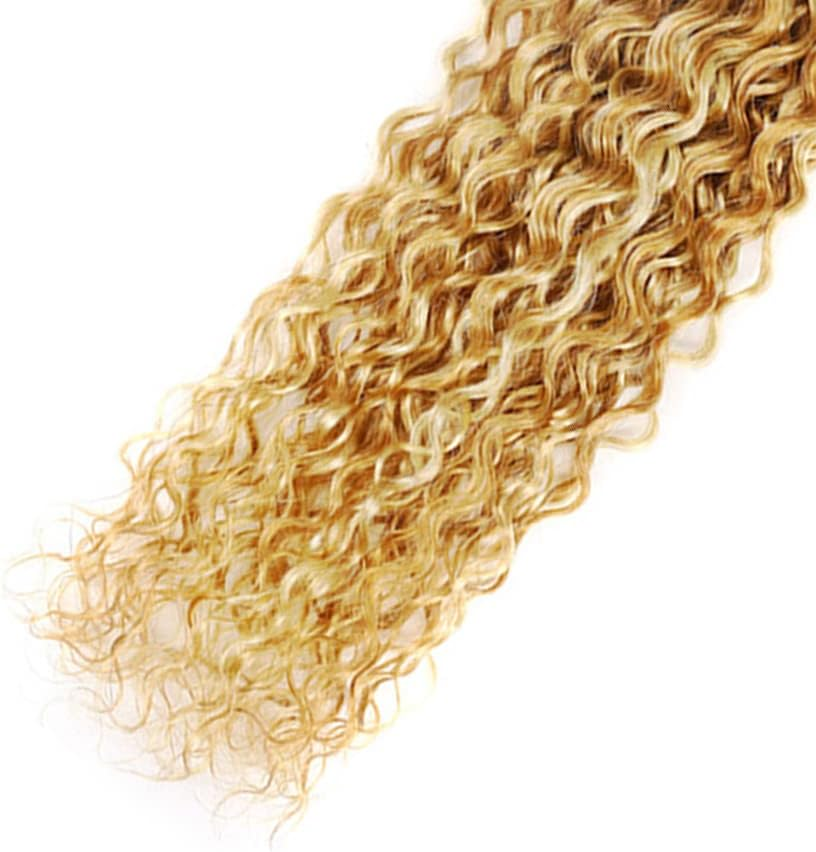 28 Inch Curly Curly Human Hair Bundles P27/613 Wet and Wavy Human Hair Bundles 613 Two Tone Bundles Blonde Mixed Honey Blonde Human Hair Weave