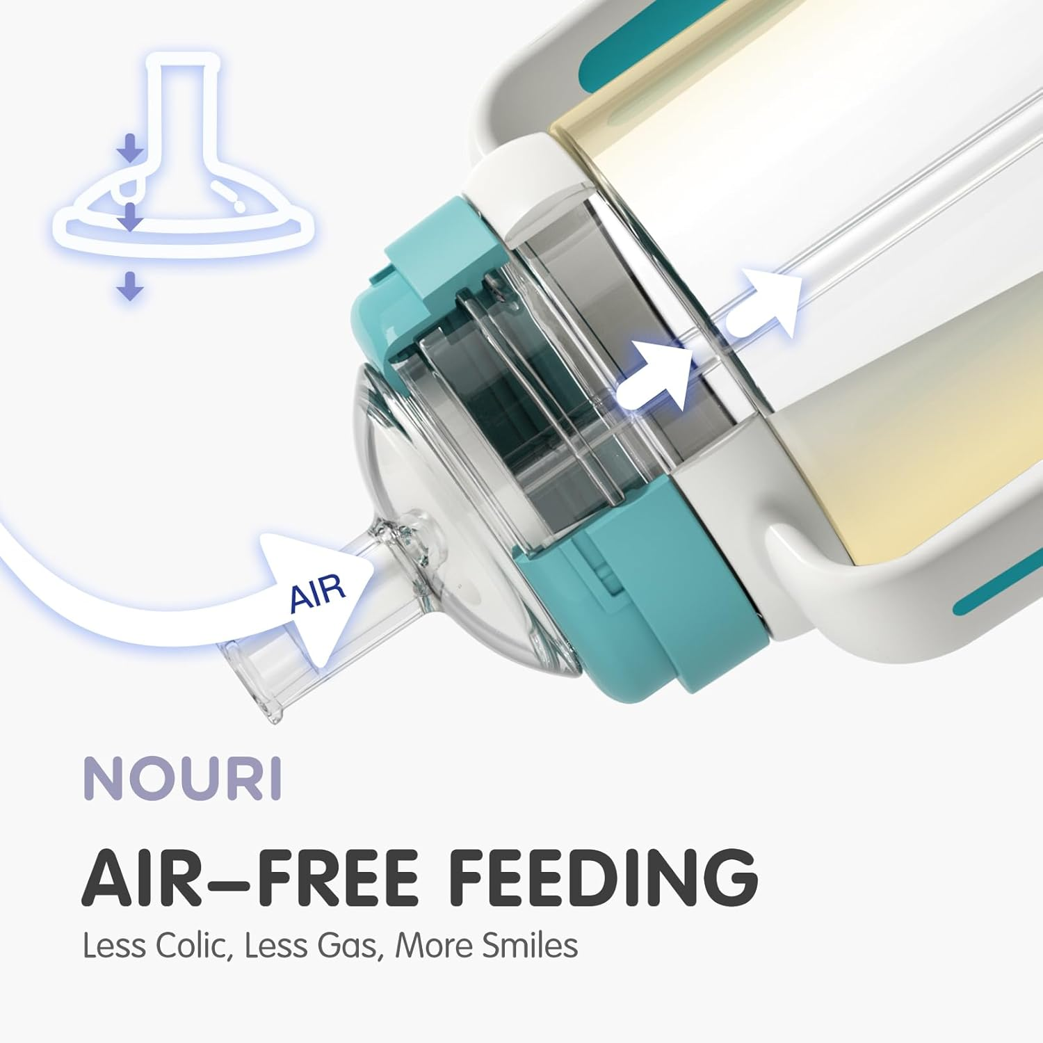 Nouri Training Cup with Weighted Straw Anti-Colic Leak-Proof Toddler Cups Sippy Cup with Straw Handle for Baby and Toddlers 10Oz/300Ml Spill Proof No Spill Magic Baby Bottle for 6 Month+ Drinking - Pink image number 2