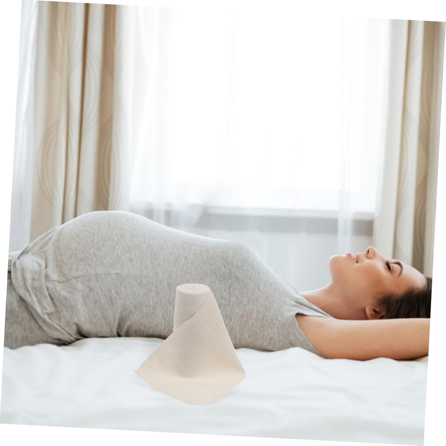 KOMBIUDA Postpartum Breast Cotton Compression Wrap for Postpartum Recovery Belly Support Band Abdominal Binder After image number 4