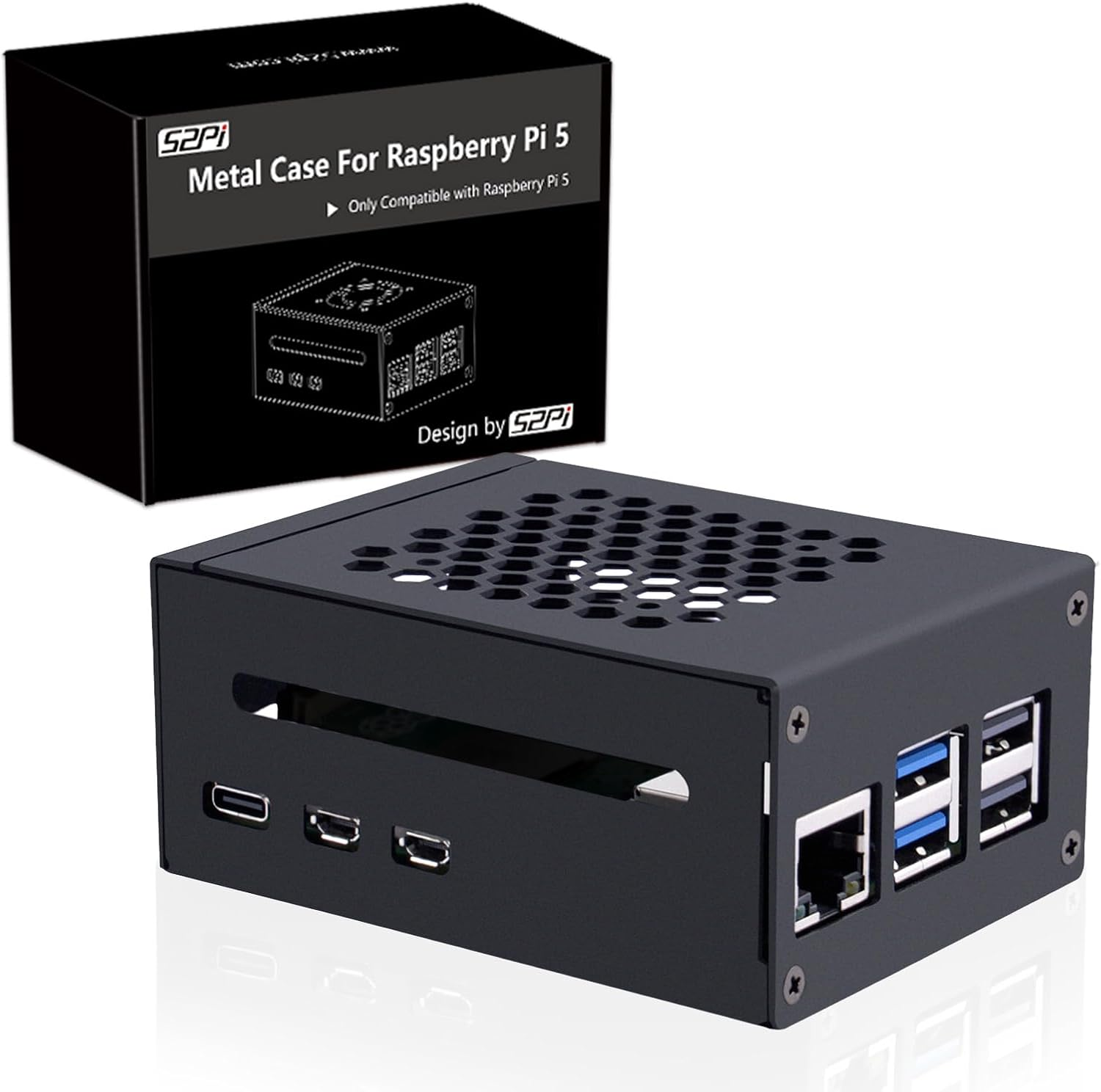 Geeekpi Metal Case for Raspberry Pi 5, Support X1000/X1001/N04/N05 Pcie Peripheral Board image number 2