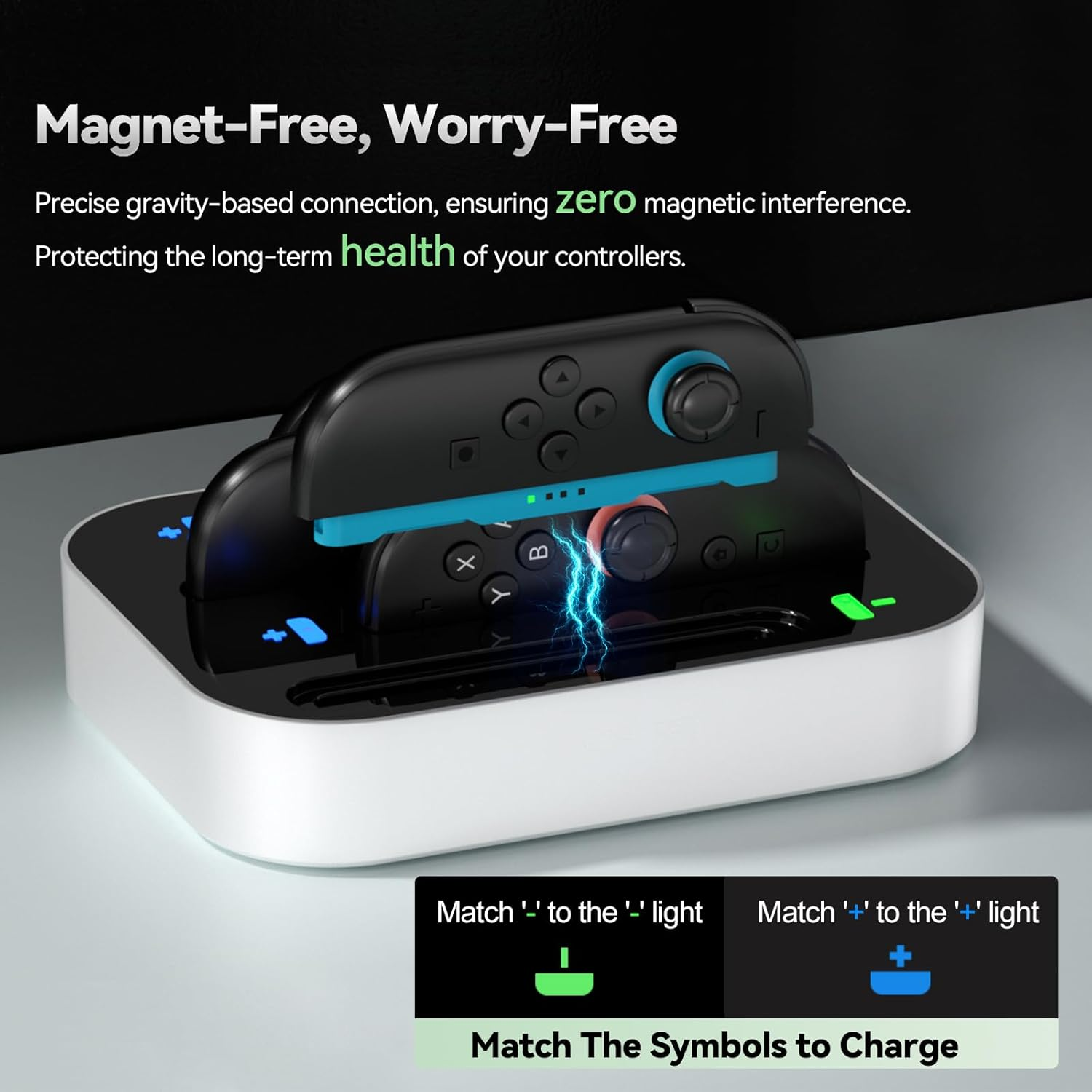 Newdery Controller Charger for Nintendo Switch 2 Joy Con, 2.5H Fast Charging Dock with LED Indicator for Joycon 2 Controllers, 4-In-1 Charged Docking Station for Switch 2 Joycons Accessories image number 4