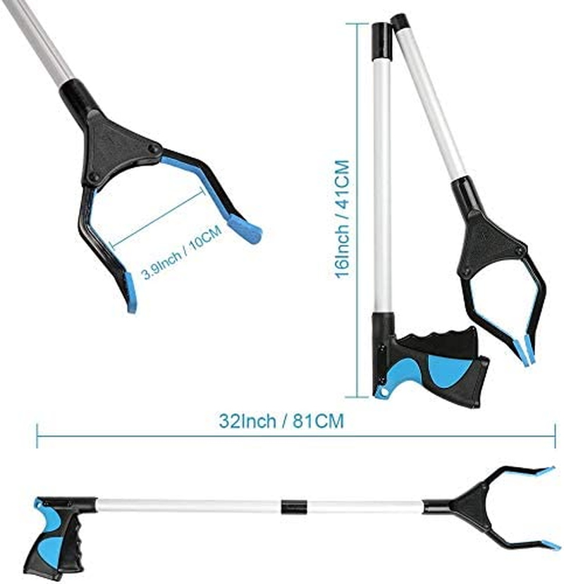 Reacher Grabber Tool, 32" Foldable Grabber Reacher for Elderly, Lightweight Extra Long Handy Trash Claw Grabber, Reaching Assist Tool for Trash Pick Up, Nabber, Litter Picker, Arm Extension (Blue) image number 5
