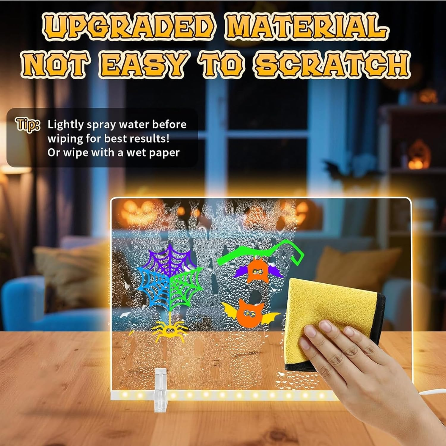 Lumiboard Led Drawing Board with 7 Colors,Light up Acrylic Cosmody Drawing Note Board,Glowing Acrylic Dry Erase Board with Light,Lumiboard Led Writing Boards,Halloween Gifts for Kids (12&ldquo;*8&rdquo;)