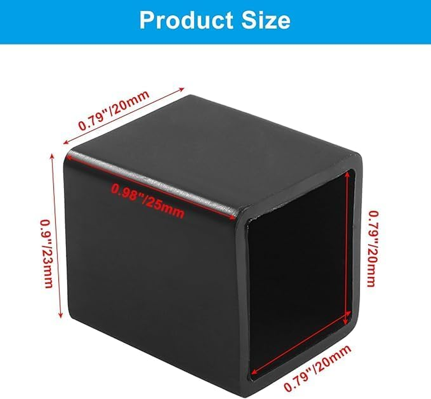 1.18" Diameter PVC Square Table and Chair Leg Covers Furniture Foot Pads Tile Floor Protectors, Black, 20 Pack image number 2