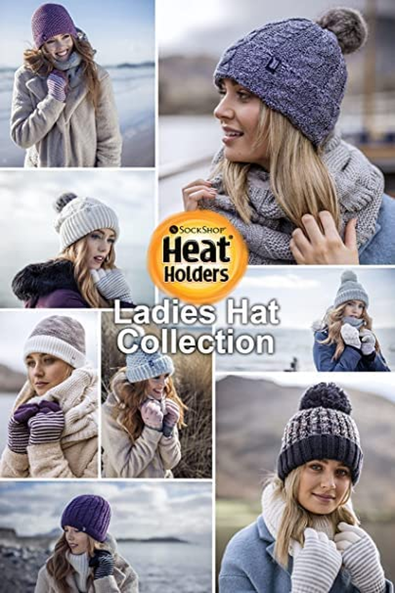 HEAT HOLDERS | Sockshop | Ladies Alesund Cable Knit Thermal Hat Beanie | Winter Warm and Stylish | One Size Fits Most image number 6