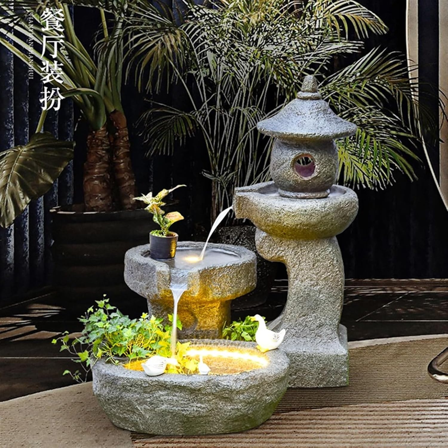 Outdoor Fountain Chinese Courtyard Interior Decoration, Rockery Water Fountain Fish Pond, Outdoor Garden Landscape Spray Lighthouse image number 4