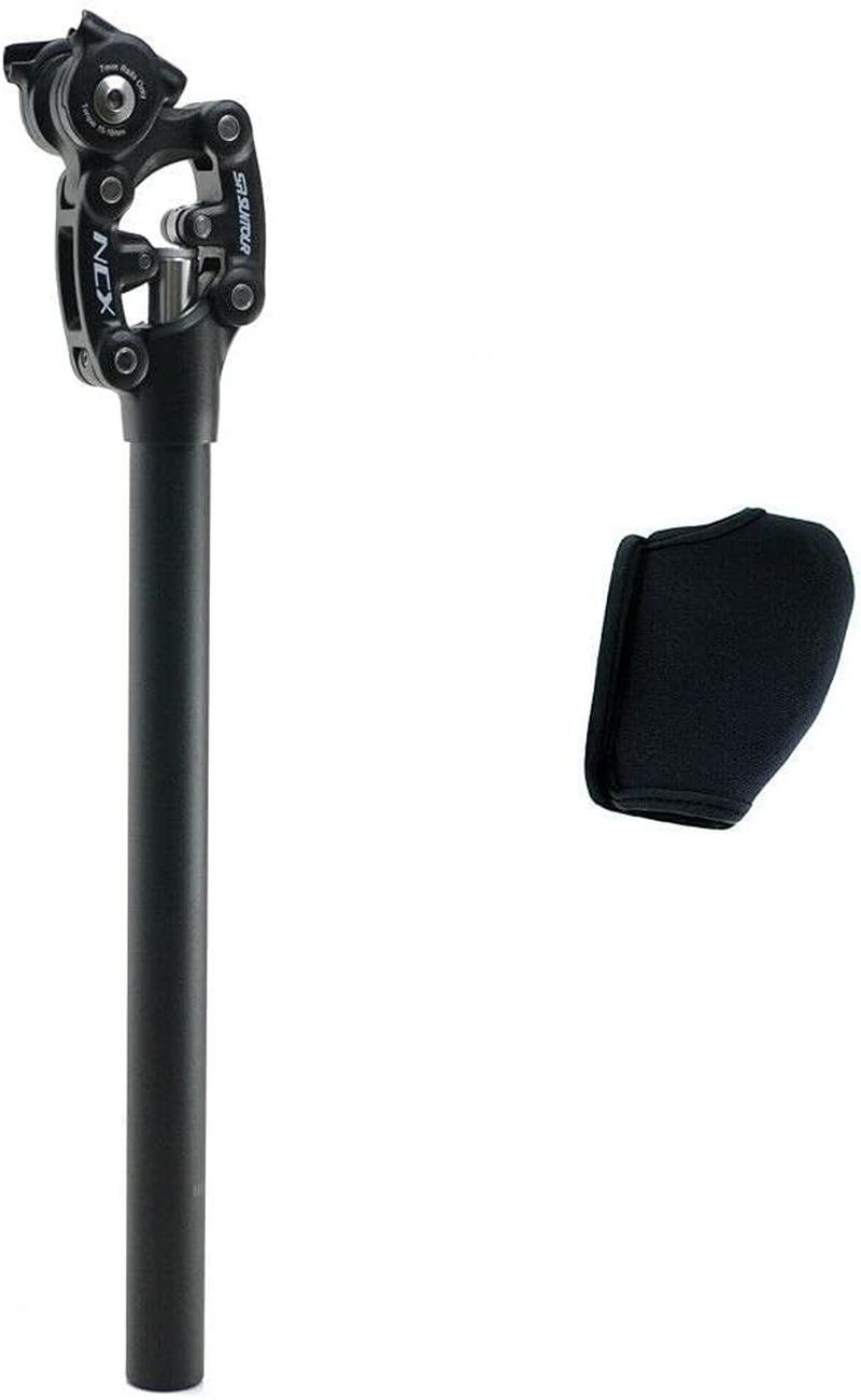SR Suntour SP12 NCX Suspension Seat Post with Protective Cover 27.2X350Mm,Black, VK2350