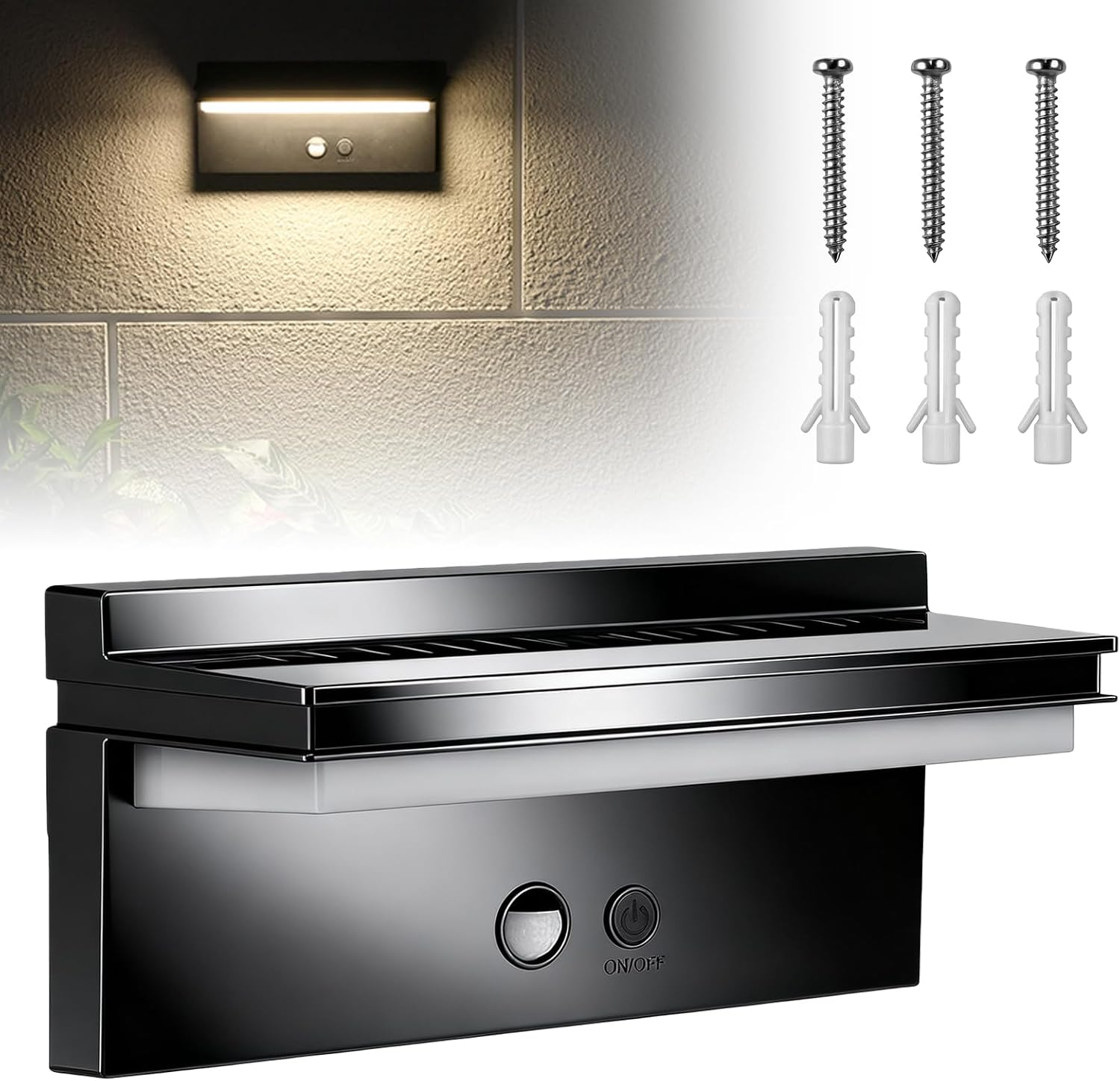 Solar Lights for Outdoor Use with Motion Sensor, LED Solar Wall Light Outdoor Warm White 3000 K, IPX5 Waterproof, 4 Light Modes, Super Bright Solar Lamp for Garden, Patio, Garage and Yard image number 4