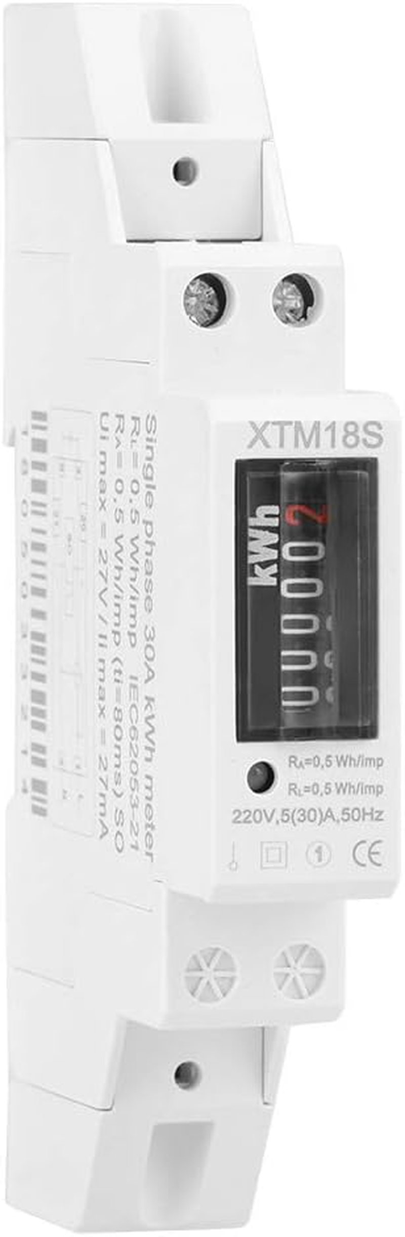 Single Phase Din Rail Power Meter XTM18S 1P 5(30) a Digital 1 Phase 2 Conductor Din Electronic Kwh Meter 35Mm Standard Installation Automatic Detection image number 1