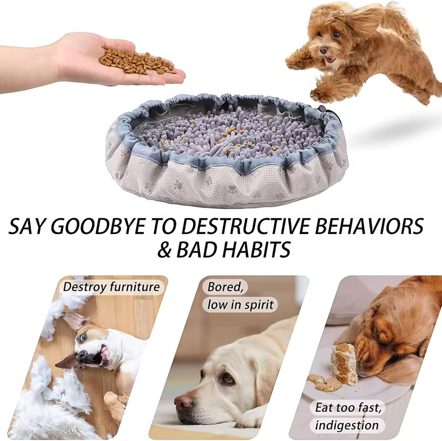 ROY Snuffle Mat, Feeding Mat for Dogs, Puppies Training Mat, Dog Sniffing Mat, Intelligence Toy for Dogs, Food Sniffer image number 3