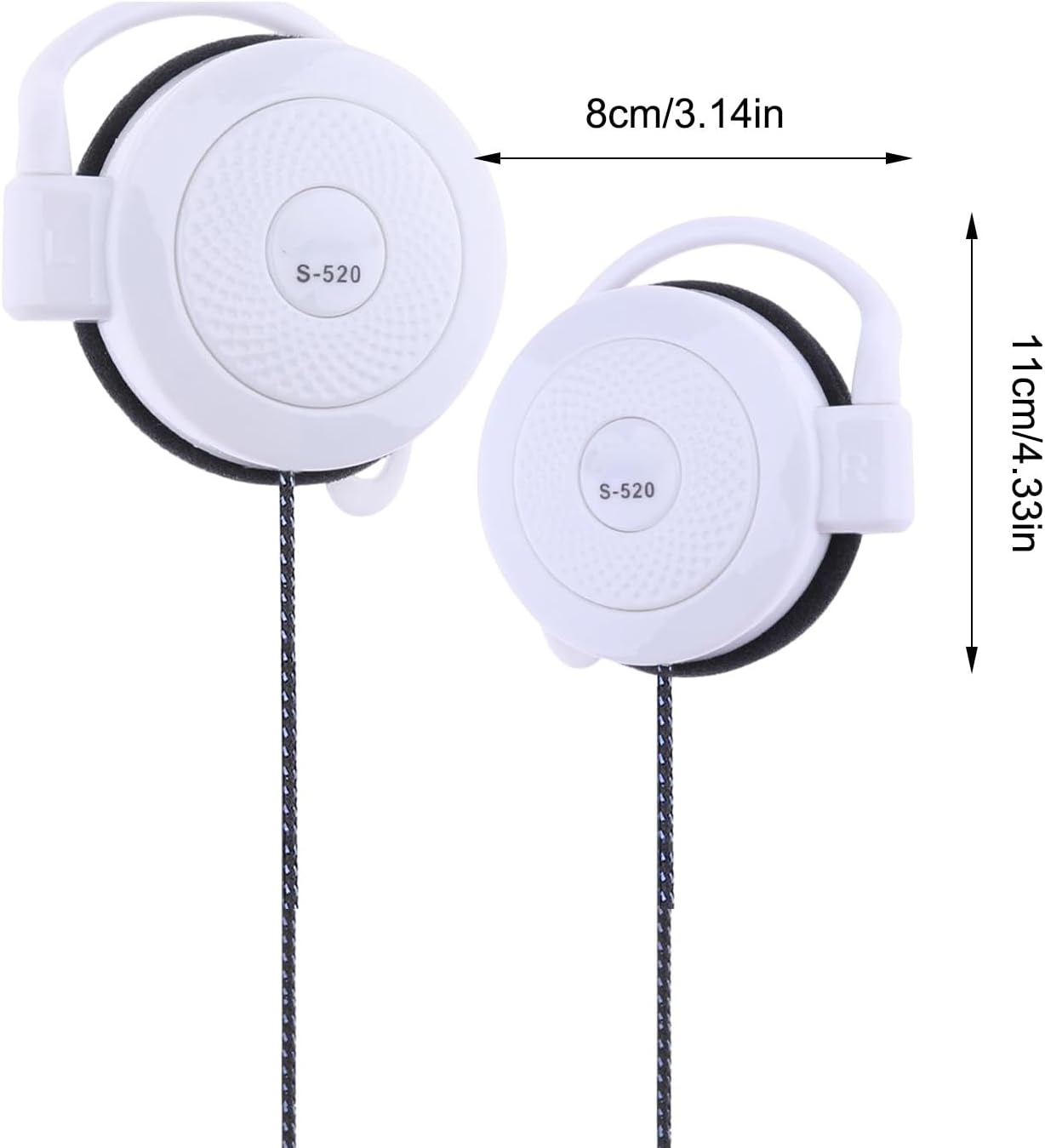 Fit Clip Earbuds - Wired Earphones Stereo Headset, over Ear 3.5Mm Jack | Secure Fit Running Exercise Earphones Deliver Premium Audio Quality for Outdoor Climbing and Long Workout Routines image number 5