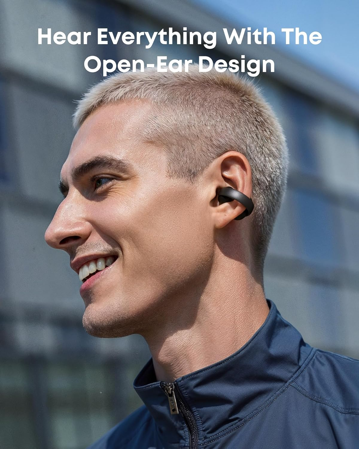 Soundcore Aeroclip by Anker, Open-Ear Earbuds, Clip-On Headphones, Adaptive Comfort, Clear Calls with 4 Mics and AI, Stable Fit, 12Mm Drivers for Powerful Bass, Hi-Res, Open-Ring Design - White image number 3