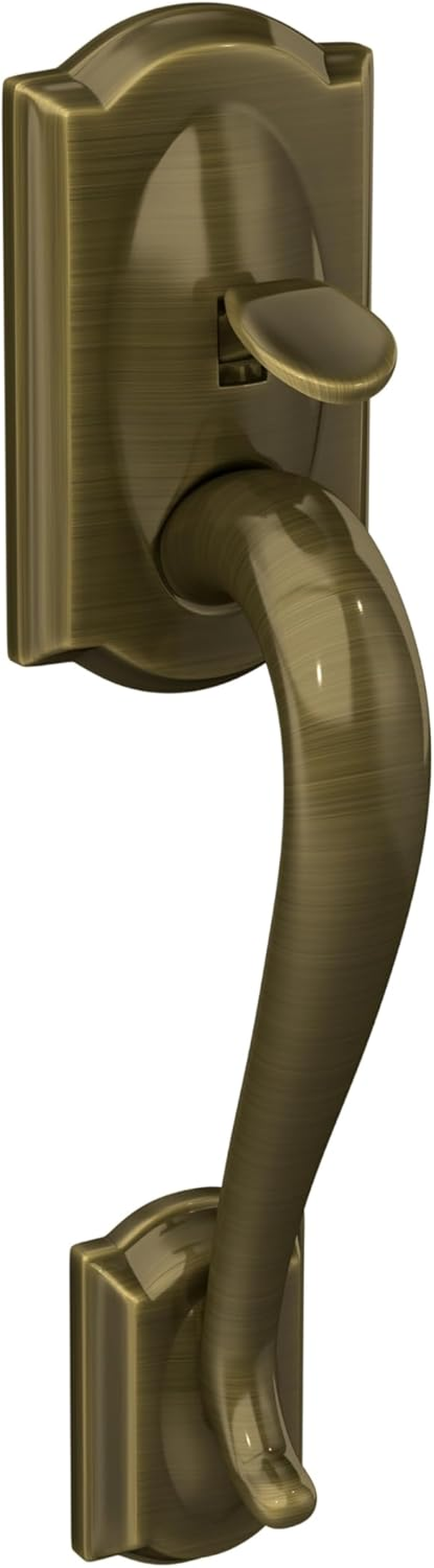 Schlage Camelot Front Entry Handle Accent Right-Handed Interior Lever (Antique Brass) FE285 CAM 609 Acc RH image number 2