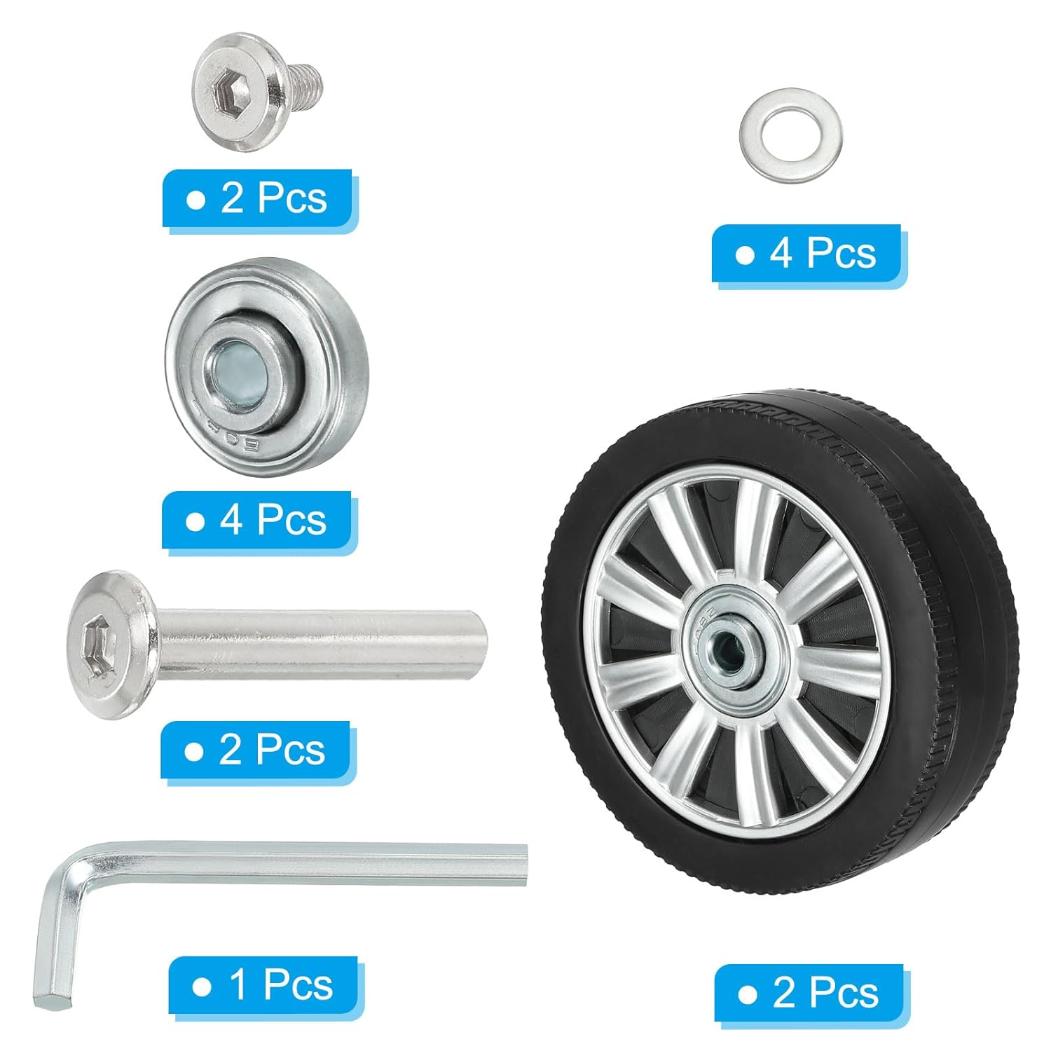 Uxcell Replacement Luggage Suitcase Wheels Repair Kit, 81Mmx24Mm Wear-Resistant 360 Swivel Caster Wheels