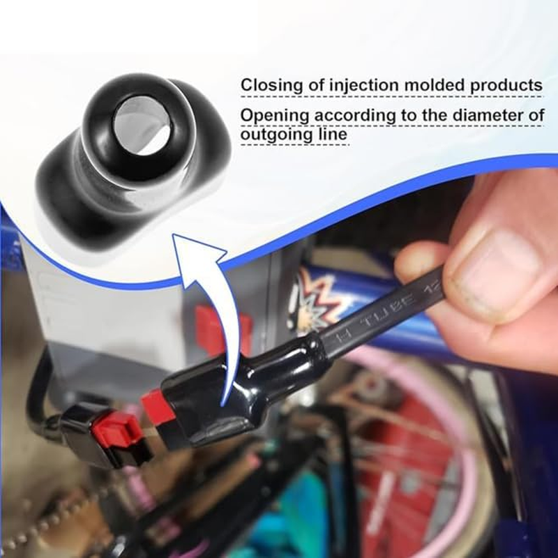 Fokmuaex 12Pcs Waterproof & Dustproof Cover for Anderson 50A Plug, Cable Sheath Protector Jacket for Electrical Connectors (Black) image number 4