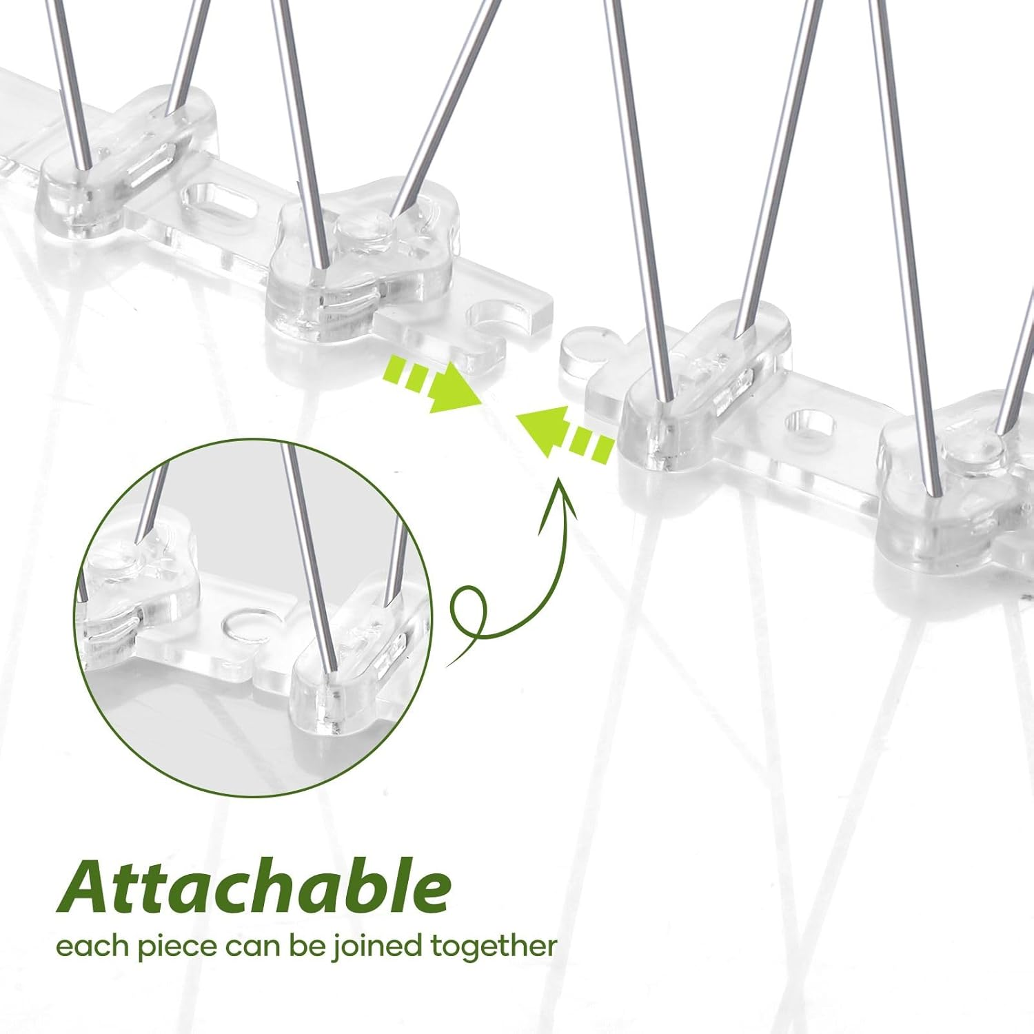 OGL 40Pcs anti Bird Spike Kit Deterrent Repellent Pigeon Pest Control Fence Humane Steel Prevention Arrows PC Bases image number 1