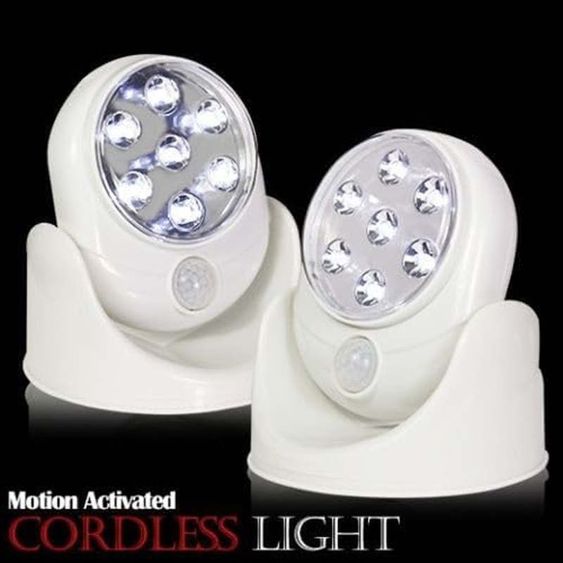 JHD 2 X 6000K Battery Motion Sensor Light Outdoor Waterproof Wireless LED Battery Powered Wall Light Auto On/Off Night Light Cool White image number 2