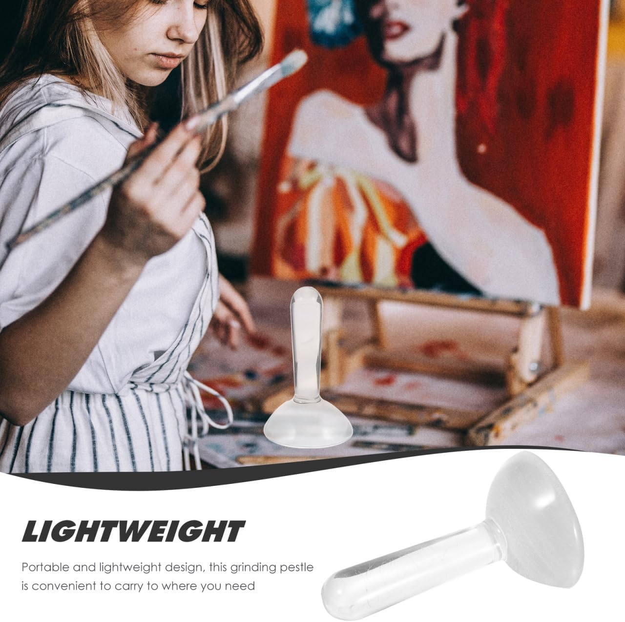 Tofficu Glass Muller for Making Paint, Paint Muller Grinding Pestle for Mineral Pigment Oil Painting Watercolor image number 3