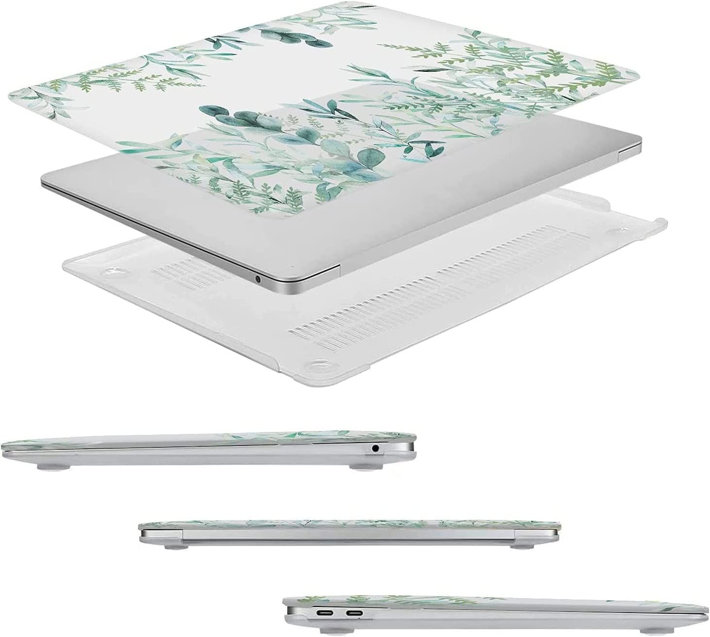 MOSISO Compatible with Macbook Air 13 Inch Case 2022 2021 2020 2019 2018 Release A2337 M1 A2179 A1932 Retina Display Touch ID, Plastic Plants Hard Shell&Keyboard Cover&Screen Protector, Transparent image number 3