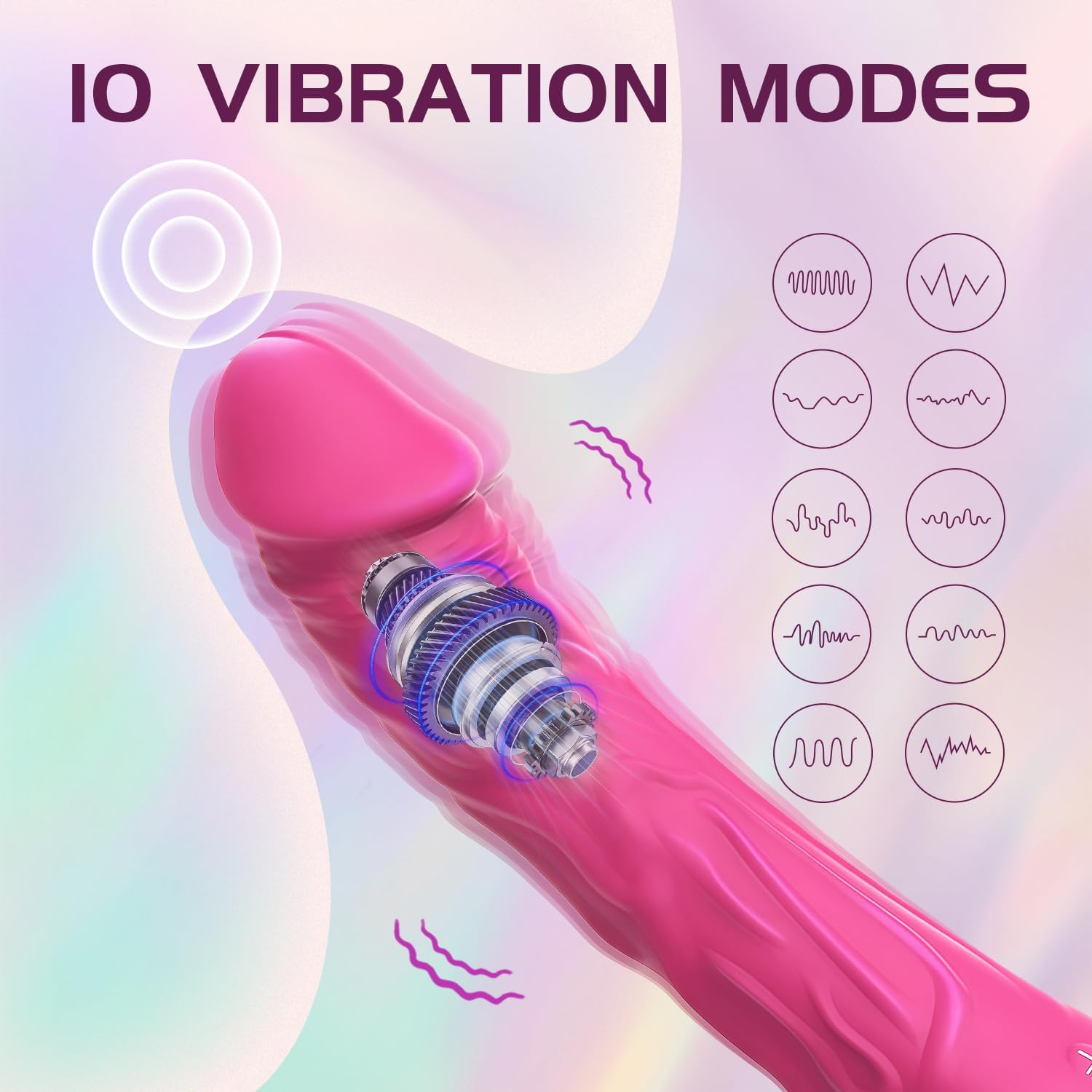 DVEDO Realistic Dildo Vibrator for Women,22Cm*3.5Cm Sex Toys for Women Clitoris G Spot Stimulator with 10 Powerful Vibration Mode, Waterproof Rose Toy for Women and Couples