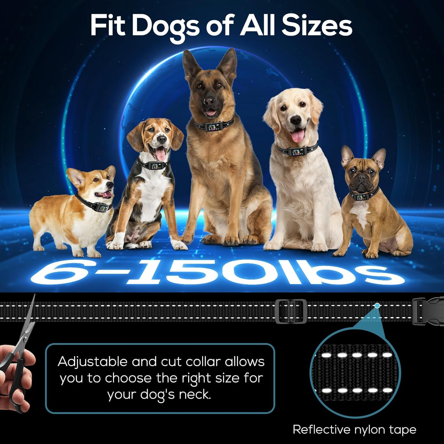 Quixnova Dog Bark Collar for Large Medium Small Dogs, Rechargeable Training Collar with Beep Vibration Shock Collar with 5 Adjustable Sensitivity, anti Barking Device for Dogs image number 5