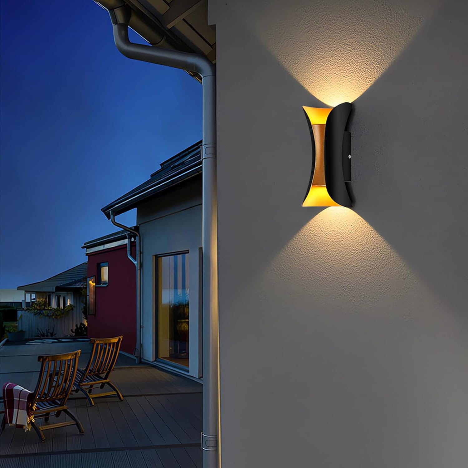 Modern LED Outdoor Wall Lamp 10W 3000K,Warm White LED up down Wall Light Waterproof Exterior Lights Fixture Suitable for Yards,Doorways,Garden,Pathway image number 1