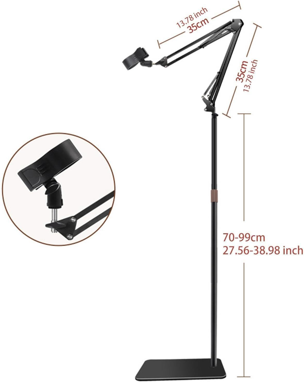 Motivetech Hands Free Hair Dryers Stand Floor Blower Stand Holder Adjustable Practical Non Slip 180 Degrees Rotatable for Pet Grooming, Height 70Cm to 99Cm - Height 40Cm To 69Cm image number 2