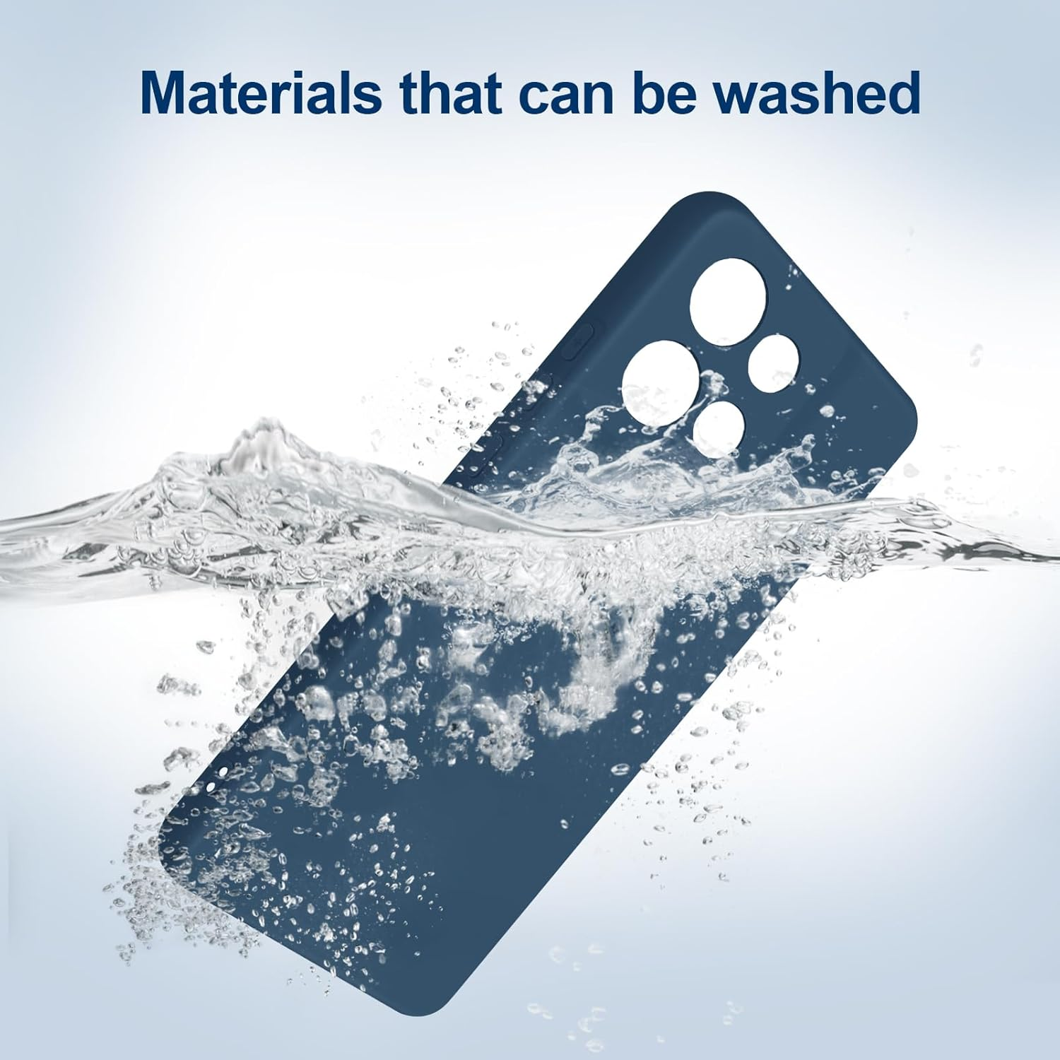 Giiyoon Case Compatible with Motorola Edge 50 Neo, Silky-Soft Touch Full-Body Protective Phone Silicone Case, Shockproof Cover with Microfiber Lining, Blue image number 7