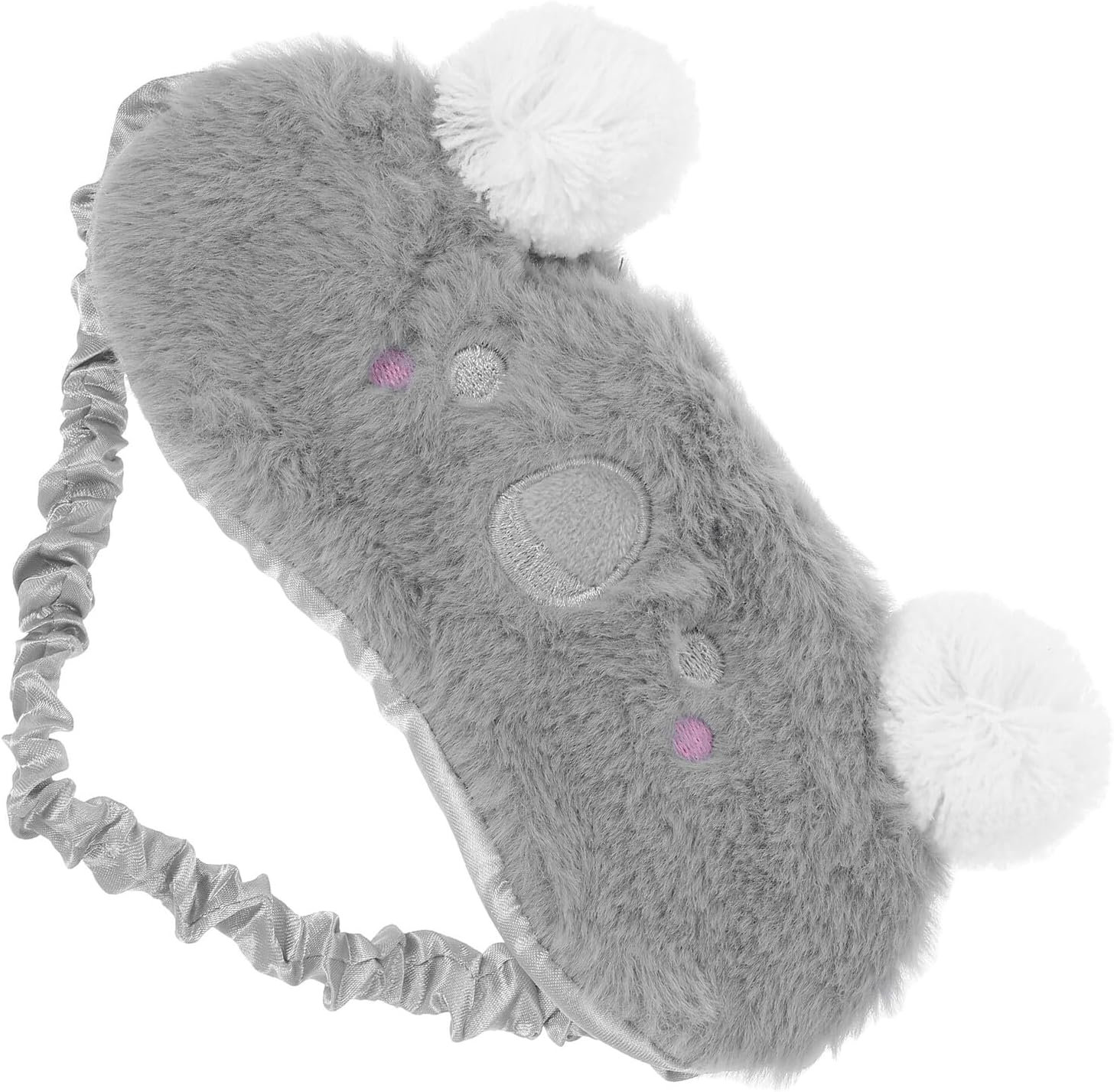 SEWACC Fluffy Cute Koala Eye Mask for Sleep, Breathable Plush Sleeping Mask for Women and Youth, Gray Light Blocking Eye Cover for Travel and Relaxation image number 6