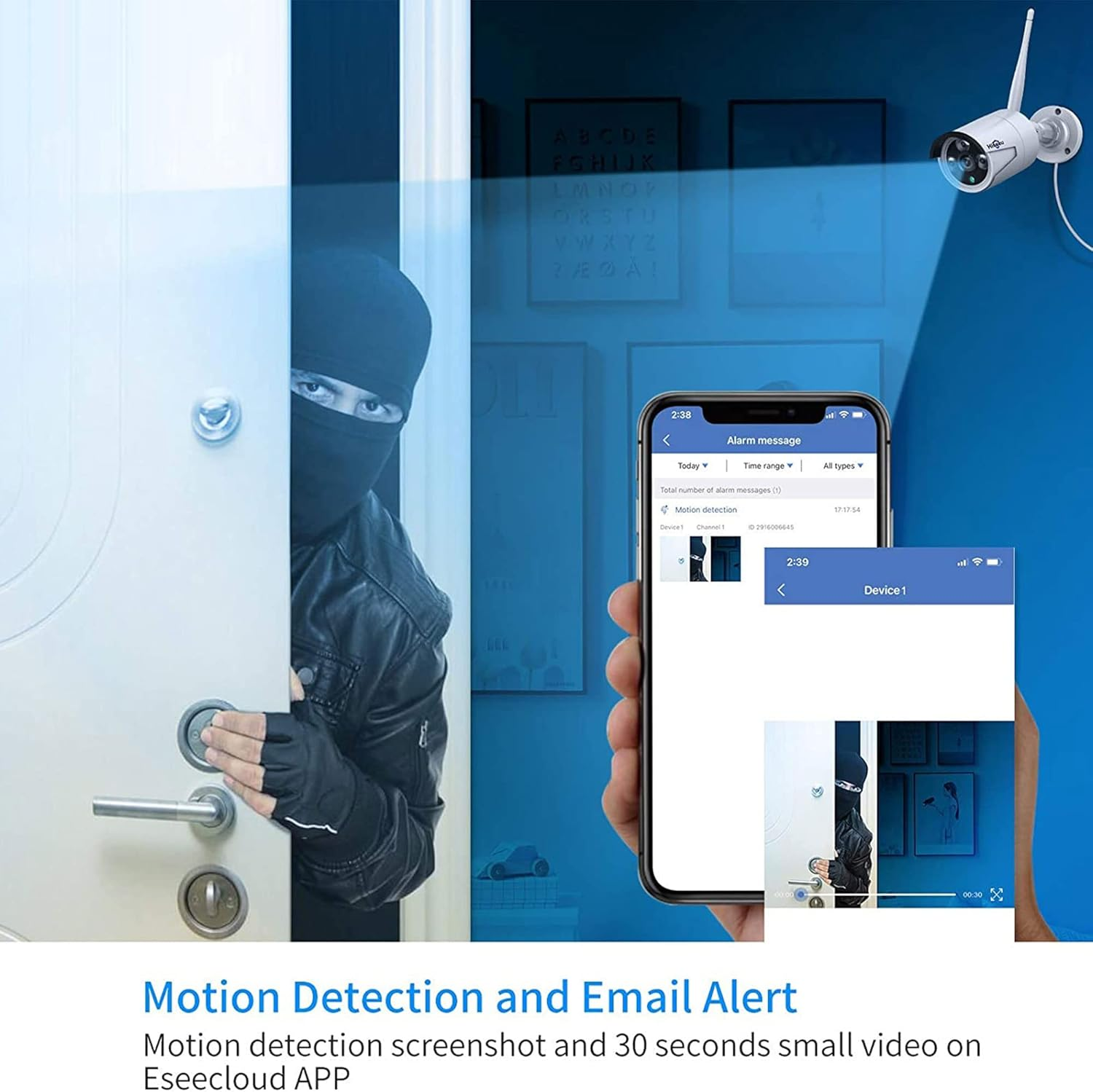 [16CH Expandable, 5MP] Hiseeu Home Security System, 2.4G/5G Wireless Wifi Pro 4K Full 12" LCD Monitor Built in NVR, 24/7 Recording, 3TB HDD, DC12V 5MP Outdoor Bullet Cameras, Night Vision, Waterproof - 3Mp+Ptz Cameras image number 7