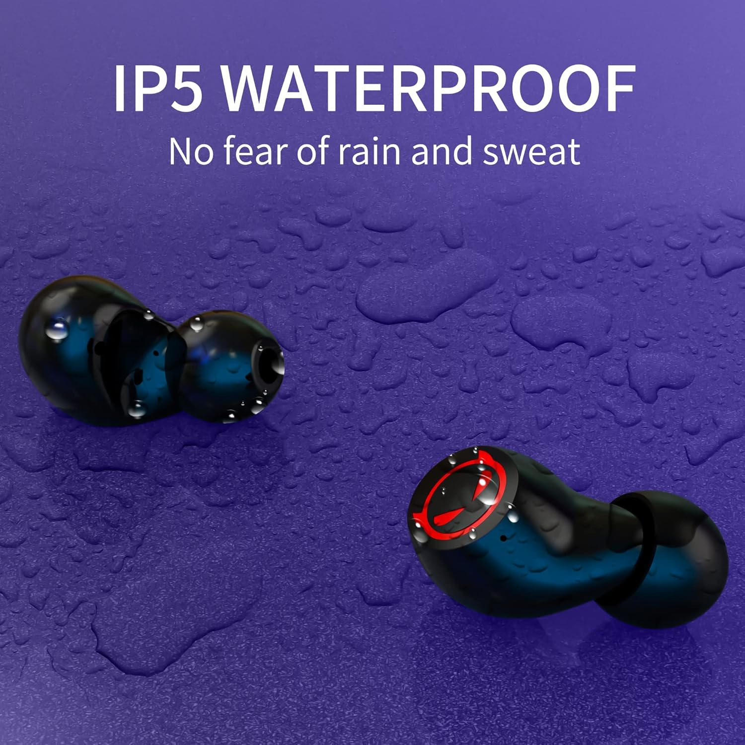 Tiny Bluetooth Earbuds,Kids Wireless Earbuds with Cute USB-C Charging Case, Waterproof Stereo TWS Wireless Earphone for Workout Sport with Micphone,Bluetooth 5.0 Headphones for Ios and Android&hellip;&hellip; - Black image number 5