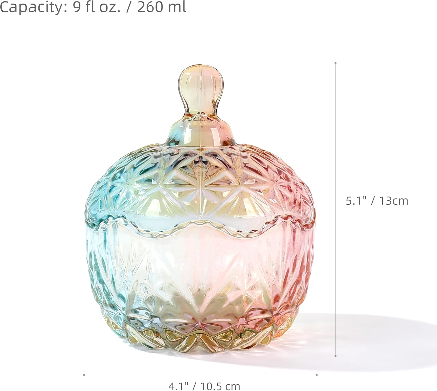 Magic Season Decorative Glass Jar (260 Ml Multi-Colored / 1 Pcs) image number 4