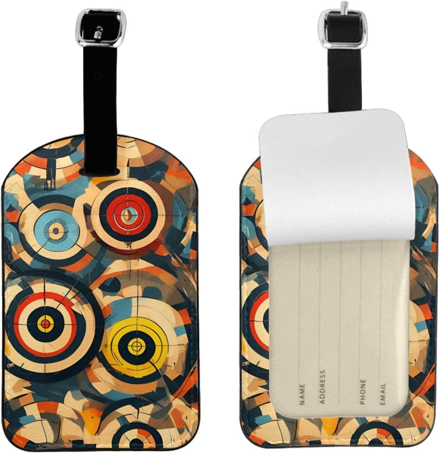 Vector Design Target Print Elegant Tag Stylish Tag Luggage Tag 4.3 X 2.76 Inch for Suitcases Travel Bags image number 3