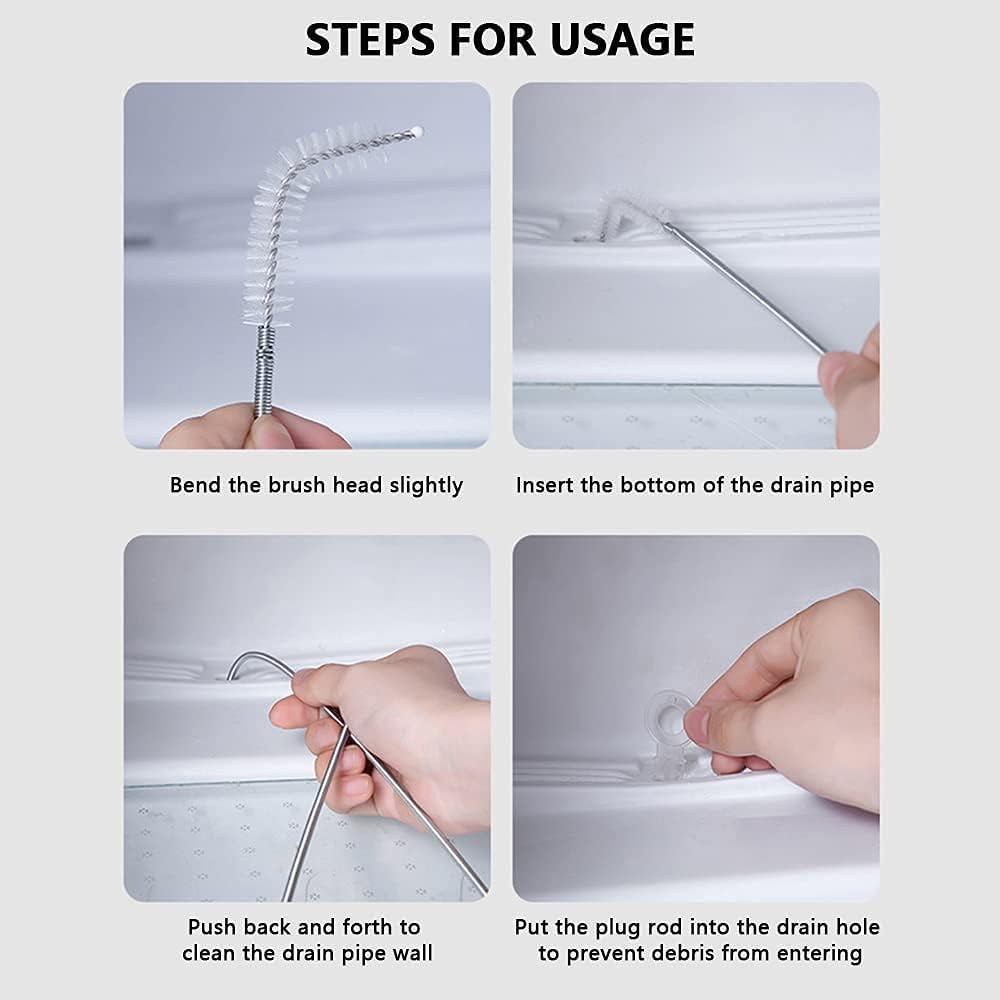 5 Pcs Refrigerator Drain Hole Clog Remover,Dredge Cleaning Tools Fridge Hole Brush,Water Outlet Cleaner for Household Clean,Refrigerator Drain Clean Brush,Wash Brush Suction Syringe Hose (5 Pcs) image number 5