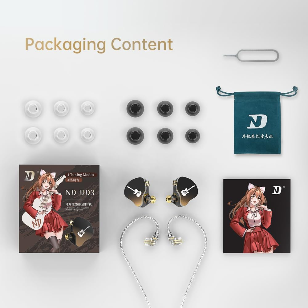 Hifi Kingdom DD3 10Mm Dual Cavity Dynamic Driver In-Ear Monitor MIC Blue ND Earphones image number 2